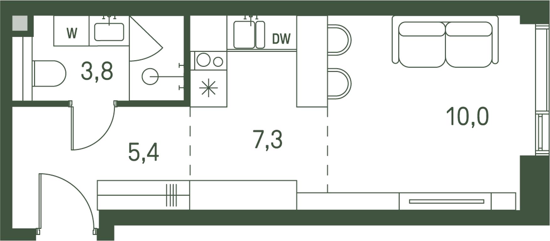 Apartment Sale, 26.5平方米 at Moments, Volokolamskoye Highway, 28, Moscow, Russia #1