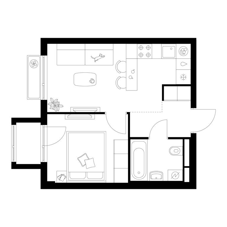 1-BD Apartment Sale, 32.5 sq. m. at Belaya Dacha Park, mikrorayon Parkovy, 1, Kotelniki, Moscow Region, Russia #1