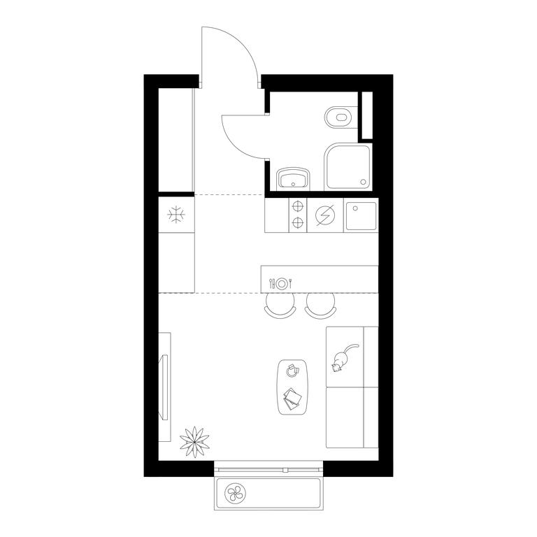 Apartment Sale, 21.8 sq. m. at Belaya Dacha Park, mikrorayon Parkovy, 1, Kotelniki, Moscow Region, Russia #1