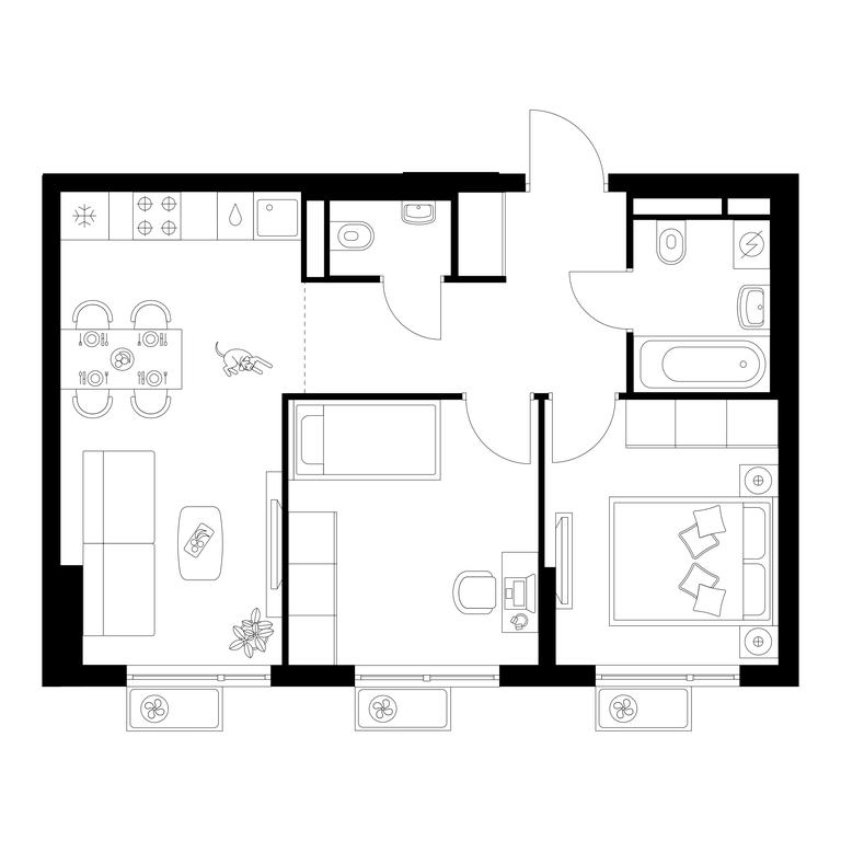 2-BD Apartment Sale, 49.7 sq. m. at Belaya Dacha Park, mikrorayon Parkovy, 1, Kotelniki, Moscow Region, Russia #1 2-BD Apartment Sale, 49.7 sq. m. at Belaya Dacha Park, mikrorayon Parkovy, 1, Kotelniki, Moscow Region, Russia #1