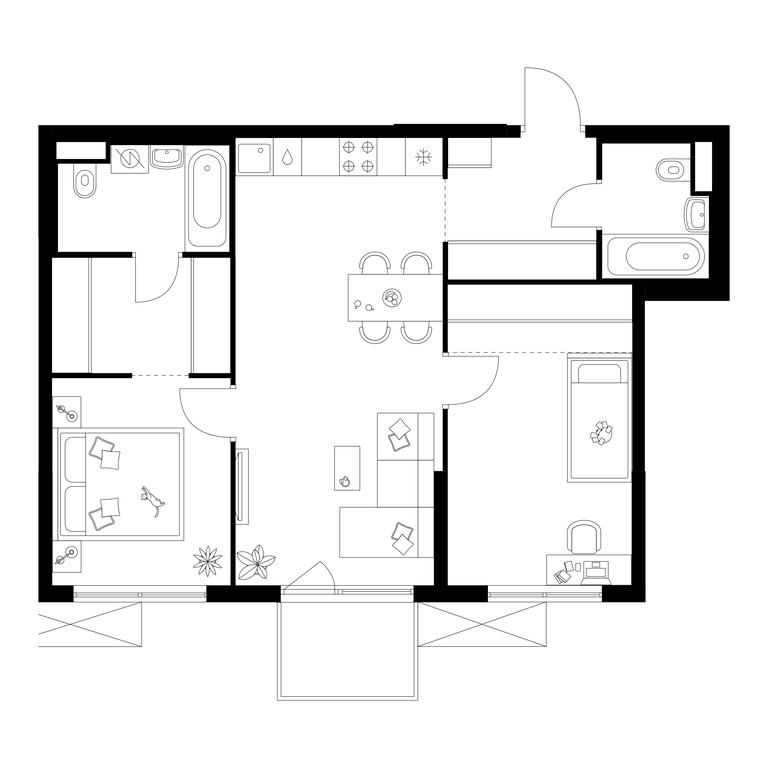 2-BD Apartment Sale, 65 sq. m. at Kavkazskiy Bulvar 51, Kavkazsky Boulevard, 51с3, Moscow, Russia #1 2-BD Apartment Sale, 65 sq. m. at Kavkazskiy Bulvar 51, Kavkazsky Boulevard, 51с3, Moscow, Russia #1