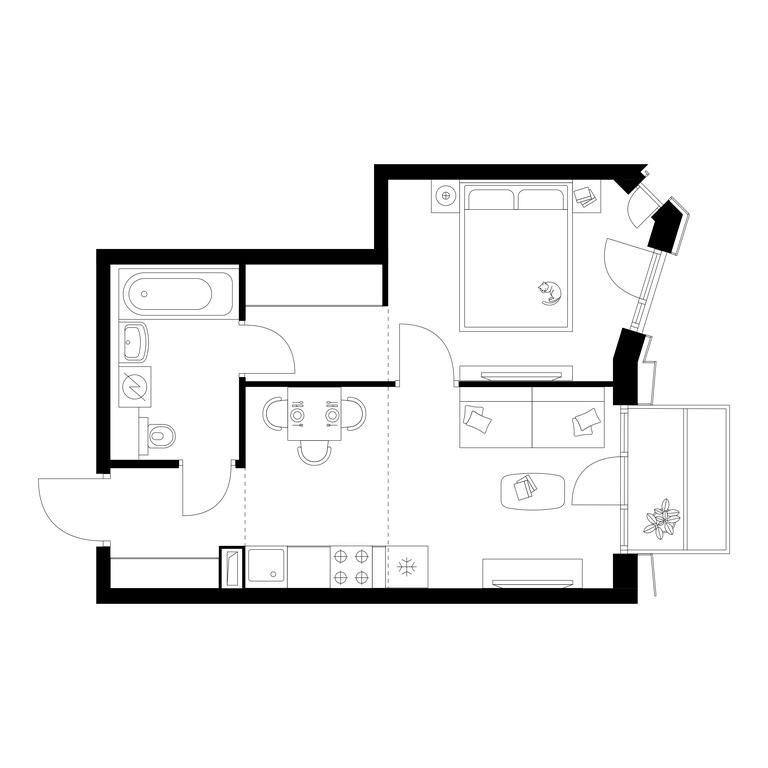 1-BD Apartment Sale, 35.4平方米 at Irtyshskiy Kvartal, 2nd Irtyshsky Drive, Moscow, Russia #1 1-BD Apartment Sale, 35.4平方米 at Irtyshskiy Kvartal, 2nd Irtyshsky Drive, Moscow, Russia #1