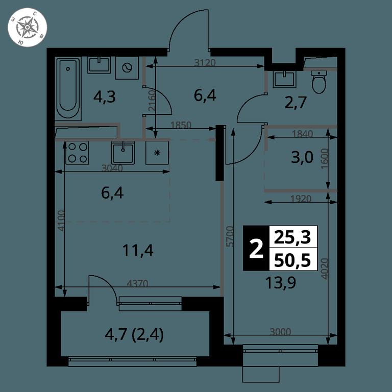 2-BD Apartment Sale, 50.5 sq. m. at 1-y Salarevskiy, Kiyevskoye Highway, Moskovskiy Settlement, Moscow, Russia #2 2-BD Apartment Sale, 50.5 sq. m. at 1-y Salarevskiy, Kiyevskoye Highway, Moskovskiy Settlement, Moscow, Russia #2