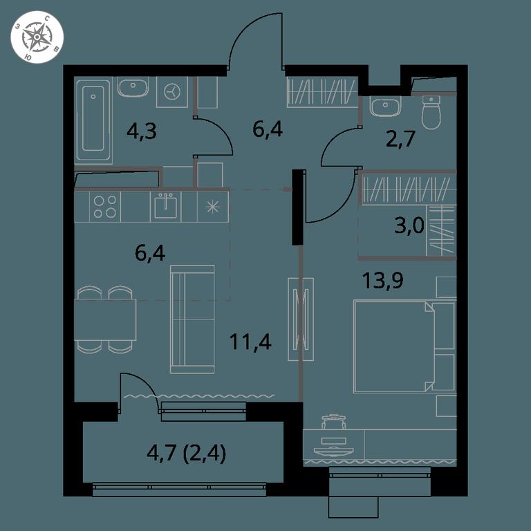 2-BD Apartment Sale, 50.5 sq. m. at 1-y Salarevskiy, Kiyevskoye Highway, Moskovskiy Settlement, Moscow, Russia #1 2-BD Apartment Sale, 50.5 sq. m. at 1-y Salarevskiy, Kiyevskoye Highway, Moskovskiy Settlement, Moscow, Russia #1