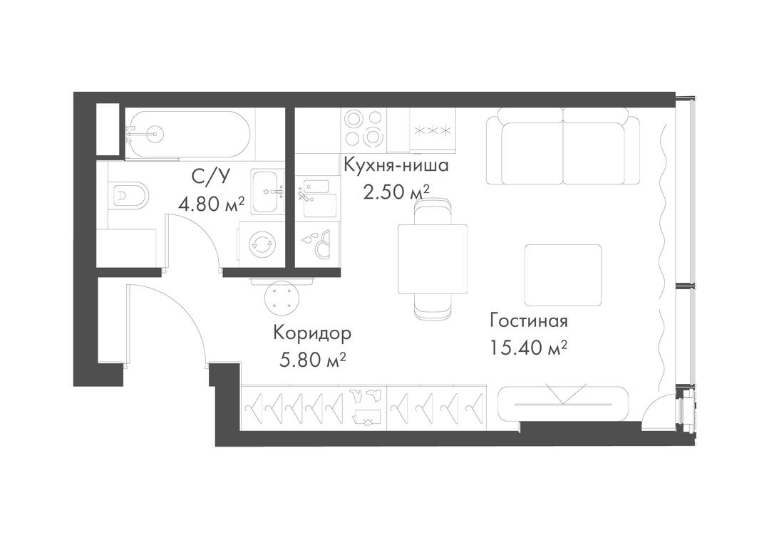 Apartment Sale, 28.5 sq. m. at Slava, Leningradskiy Avenue, 8с10, Moscow, Russia #2 Apartment Sale, 28.5 sq. m. at Slava, Leningradskiy Avenue, 8с10, Moscow, Russia #2