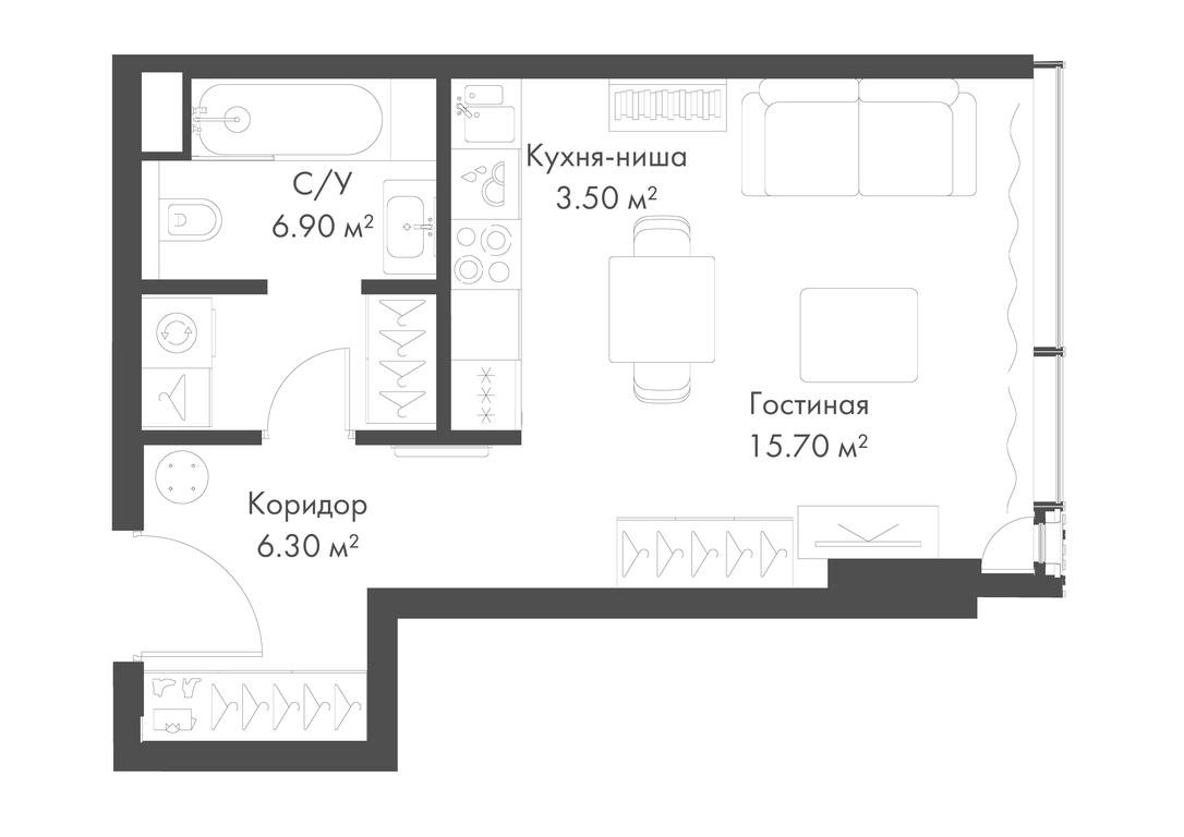 Apartment Sale, 32.4 sq. m. at Slava, Leningradskiy Avenue, 8с10, Moscow, Russia #2
