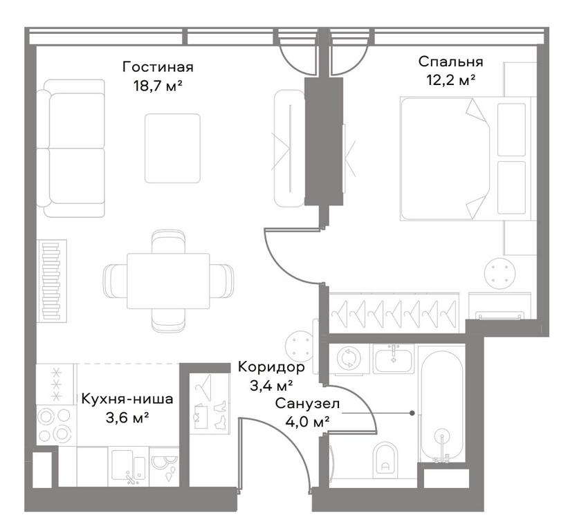 1-BD Apartment Sale, 41.4 sq. m. at Slava, Leningradskiy Avenue, 8с10, Moscow, Russia #1 1-BD Apartment Sale, 41.4 sq. m. at Slava, Leningradskiy Avenue, 8с10, Moscow, Russia #1