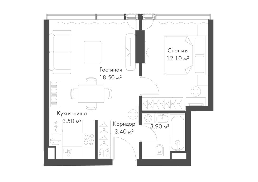 1-BD Apartment Sale, 41.4 sq. m. at Slava, Leningradskiy Avenue, 8с10, Moscow, Russia #2 1-BD Apartment Sale, 41.4 sq. m. at Slava, Leningradskiy Avenue, 8с10, Moscow, Russia #2