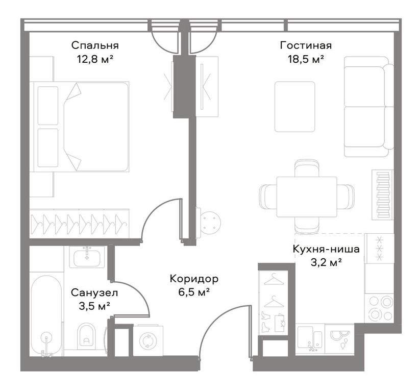 1-BD Apartment Sale, 43.7平方米 at Slava, Leningradskiy Avenue, 8с10, Moscow, Russia #1 1-BD Apartment Sale, 43.7平方米 at Slava, Leningradskiy Avenue, 8с10, Moscow, Russia #1