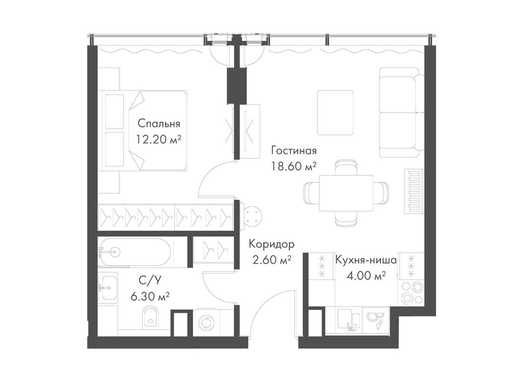 1-BD Apartment Sale, 43.7平方米 at Slava, Leningradskiy Avenue, 8с10, Moscow, Russia #2 1-BD Apartment Sale, 43.7平方米 at Slava, Leningradskiy Avenue, 8с10, Moscow, Russia #2
