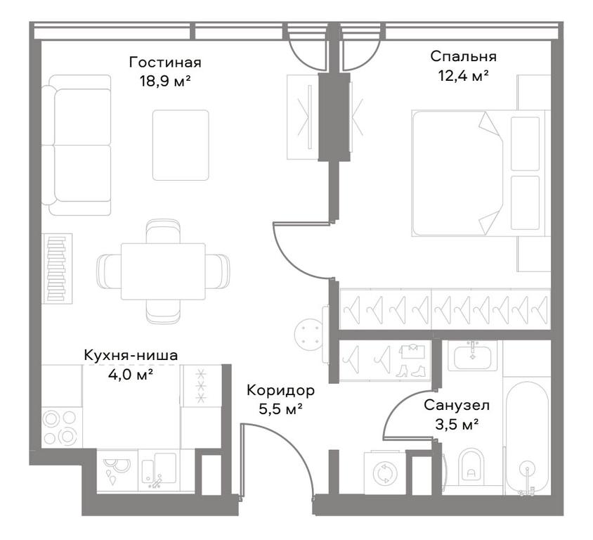 1-BD Apartment Sale, 43.7平方米 at Slava, Leningradskiy Avenue, 8с10, Moscow, Russia #1 1-BD Apartment Sale, 43.7平方米 at Slava, Leningradskiy Avenue, 8с10, Moscow, Russia #1