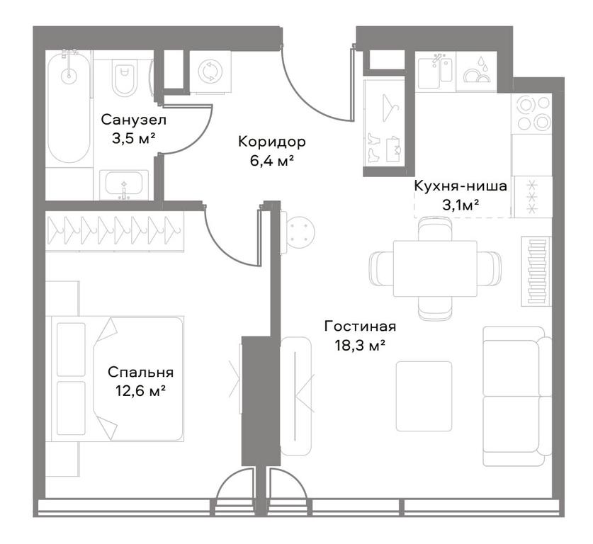 2-BD Apartment Sale, 62.6平方米 at Slava, Leningradskiy Avenue, 8с10, Moscow, Russia #1 2-BD Apartment Sale, 62.6平方米 at Slava, Leningradskiy Avenue, 8с10, Moscow, Russia #1