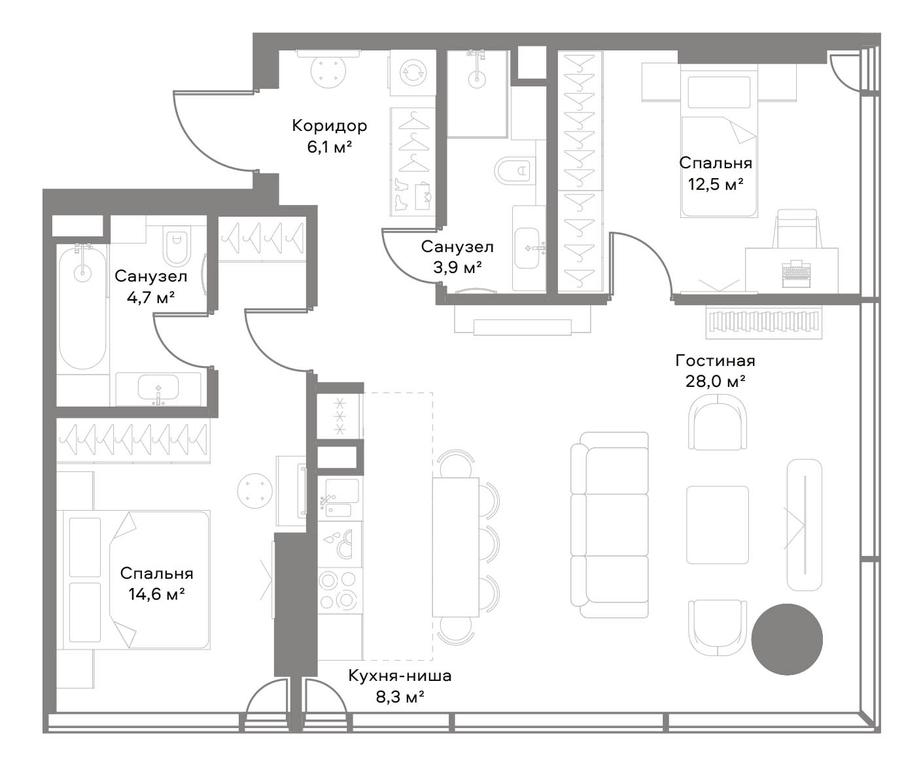 2-BD Apartment Sale, 76.1平方米 at Slava, Leningradskiy Avenue, 8с10, Moscow, Russia #1 2-BD Apartment Sale, 76.1平方米 at Slava, Leningradskiy Avenue, 8с10, Moscow, Russia #1
