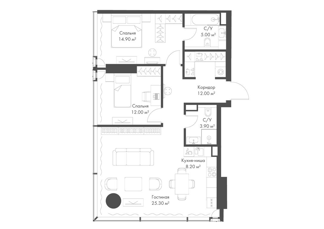 2-BD Apartment Sale, 79.6 sq. m. at Slava, Leningradskiy Avenue, 8с10, Moscow, Russia #2 2-BD Apartment Sale, 79.6 sq. m. at Slava, Leningradskiy Avenue, 8с10, Moscow, Russia #2