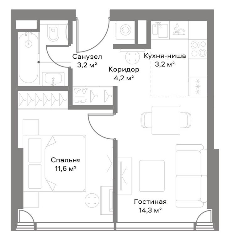 2-BD Apartment Sale, 85.7平方米 at Slava, Leningradskiy Avenue, 8с10, Moscow, Russia #1