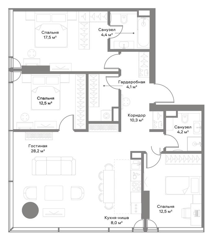 3-BD Apartment Sale, 92.2平方米 at Slava, Leningradskiy Avenue, 8с10, Moscow, Russia #1 3-BD Apartment Sale, 92.2平方米 at Slava, Leningradskiy Avenue, 8с10, Moscow, Russia #1