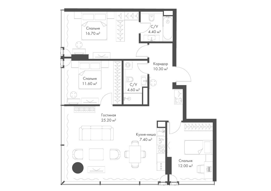 3-BD Apartment Sale, 92.2平方米 at Slava, Leningradskiy Avenue, 8с10, Moscow, Russia #2 3-BD Apartment Sale, 92.2平方米 at Slava, Leningradskiy Avenue, 8с10, Moscow, Russia #2