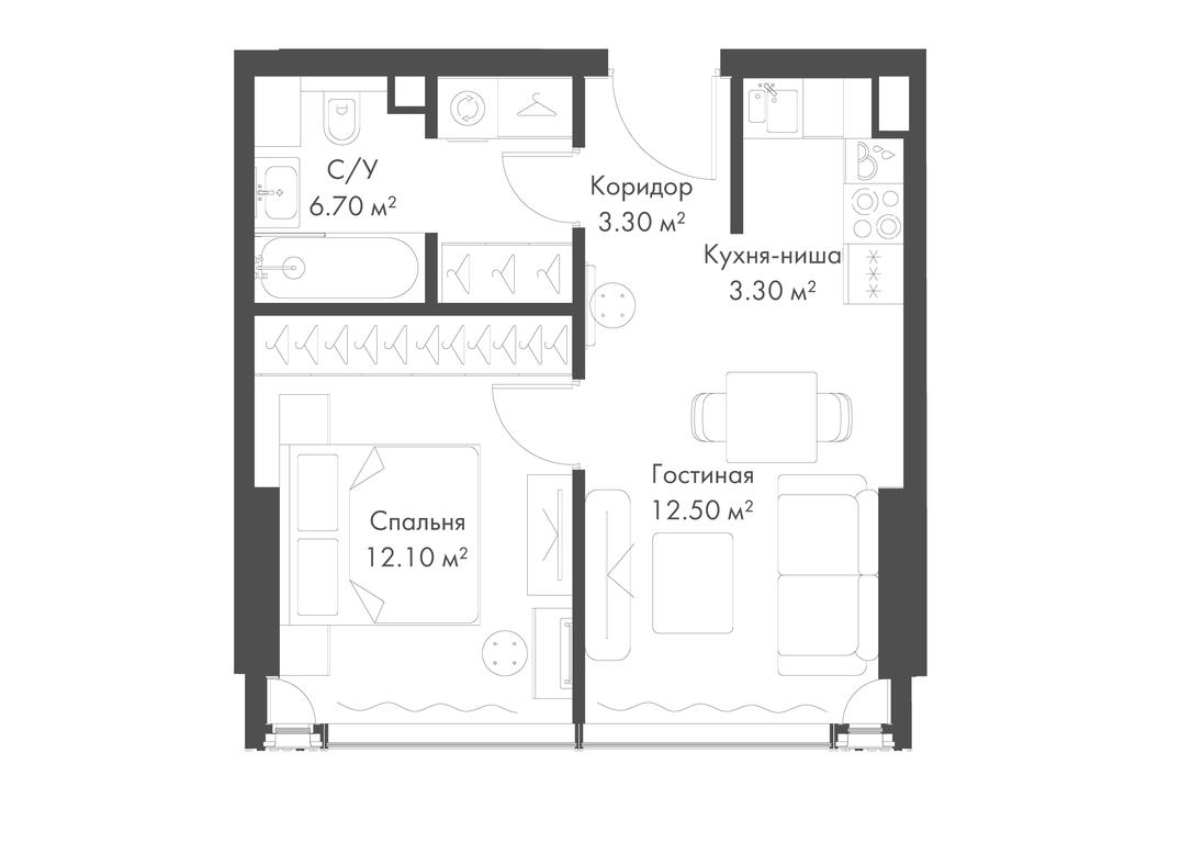 1-BD Apartment Sale, 37.9 sq. m. at Slava, Leningradskiy Avenue, 8с10, Moscow, Russia #2 1-BD Apartment Sale, 37.9 sq. m. at Slava, Leningradskiy Avenue, 8с10, Moscow, Russia #2
