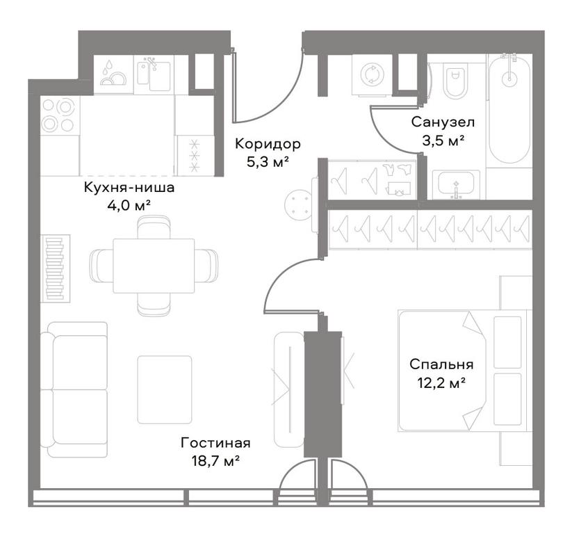 1-BD Apartment Sale, 43 sq. m. at Slava, Leningradskiy Avenue, 8с10, Moscow, Russia #1 1-BD Apartment Sale, 43 sq. m. at Slava, Leningradskiy Avenue, 8с10, Moscow, Russia #1