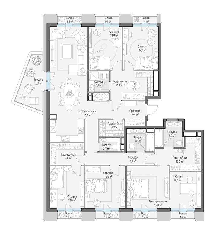 4-BD Apartment Sale, 205.4 sq. m. at Tishinskiy bulvar, Gruzinsky Val Street, 10, Moscow, Russia #1 4-BD Apartment Sale, 205.4 sq. m. at Tishinskiy bulvar, Gruzinsky Val Street, 10, Moscow, Russia #1