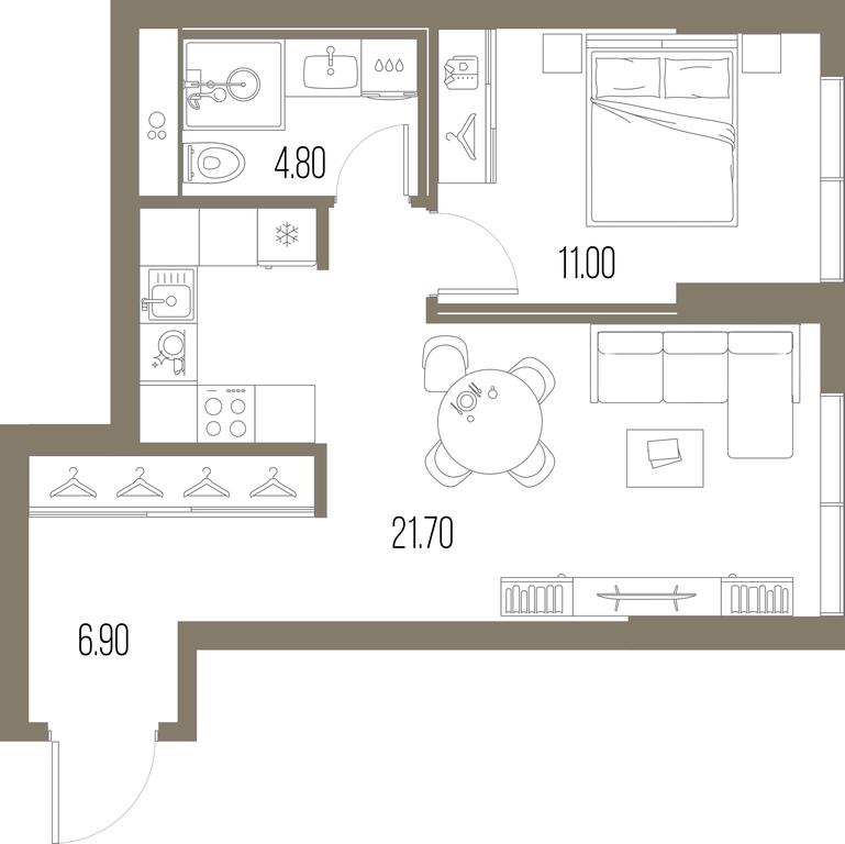 1-BD Apartment Sale, 44.4平方米 at Severny Port, Leningradskoye Highway, Moscow, Russia #1 1-BD Apartment Sale, 44.4平方米 at Severny Port, Leningradskoye Highway, Moscow, Russia #1