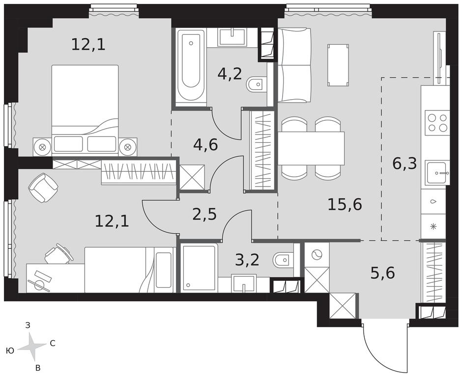 3-BD Apartment Sale, 66.2 sq. m. at Sydney City, Shenogina Street, 2, Moscow, Russia #1 3-BD Apartment Sale, 66.2 sq. m. at Sydney City, Shenogina Street, 2, Moscow, Russia #1