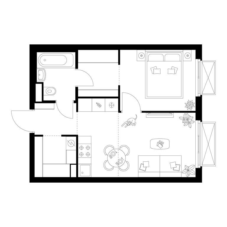 1-BD Apartment Sale, 37.5 sq. m. at Irtyshskiy Kvartal, 2nd Irtyshsky Drive, Moscow, Russia #1