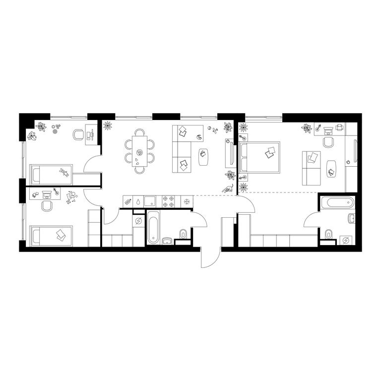 3-BD Apartment Sale, 93.9平方米 at Matveevskiy Park, Ochakovskoye Highway, вл3с11, Moscow, Russia #1