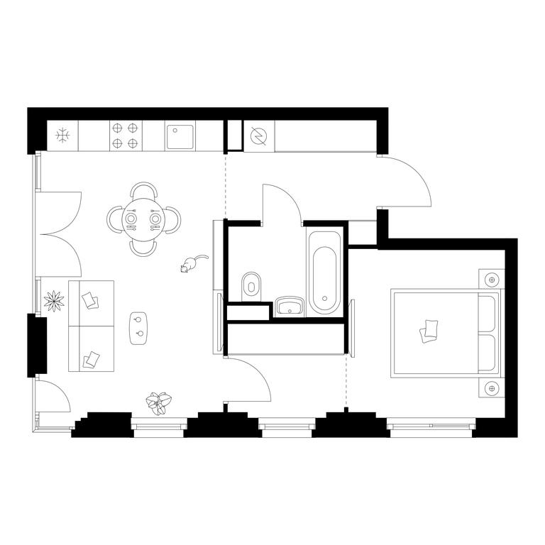 1-BD Apartment Sale, 39.9 sq. m. at Irtyshskiy Kvartal, 2nd Irtyshsky Drive, Moscow, Russia #1 1-BD Apartment Sale, 39.9 sq. m. at Irtyshskiy Kvartal, 2nd Irtyshsky Drive, Moscow, Russia #1