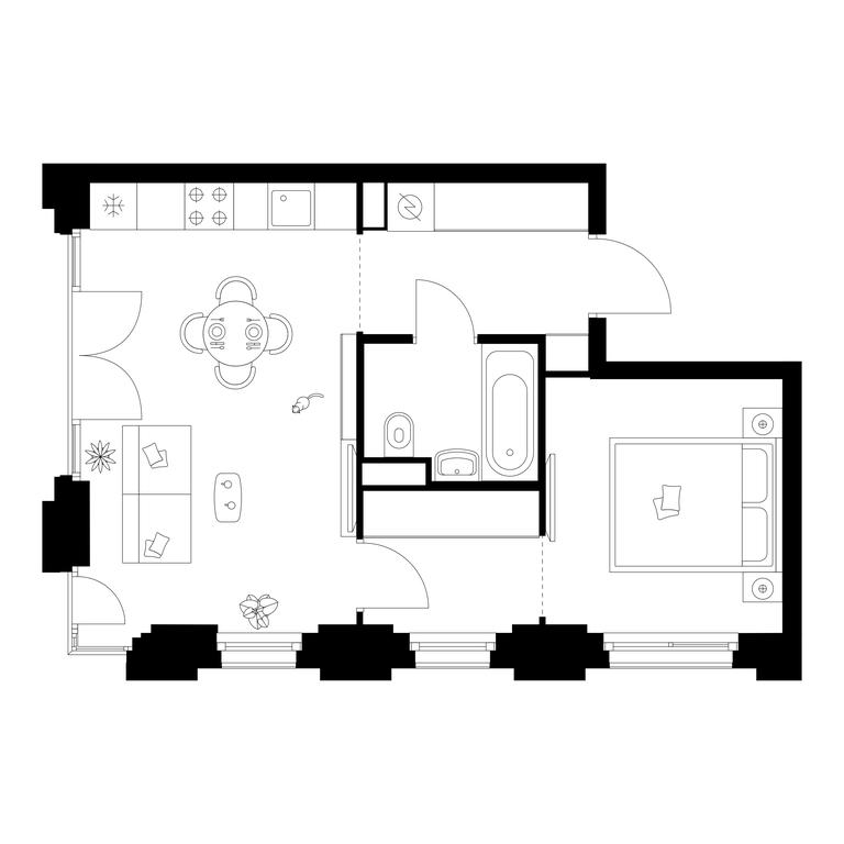 1-BD Apartment Sale, 39.9 sq. m. at Irtyshskiy Kvartal, 2nd Irtyshsky Drive, Moscow, Russia #2 1-BD Apartment Sale, 39.9 sq. m. at Irtyshskiy Kvartal, 2nd Irtyshsky Drive, Moscow, Russia #2