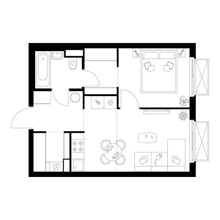 1-BD Apartment Sale, 37.6平方米 at Irtyshskiy Kvartal, 2nd Irtyshsky Drive, Moscow, Russia #1 1-BD Apartment Sale, 37.6平方米 at Irtyshskiy Kvartal, 2nd Irtyshsky Drive, Moscow, Russia #1