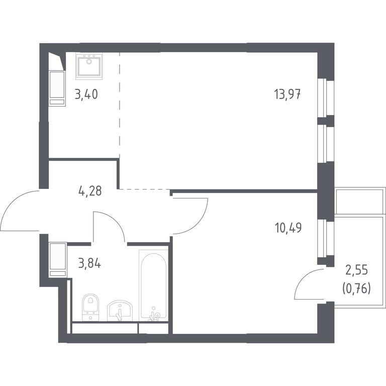 Apartment Sale, 36.74 sq. m. at Bolshoe Putilkovo, Prostornaya ulitsa, 1, Putilkovo Village, Krasnogorsk City District, Moscow Region, Russia #1
