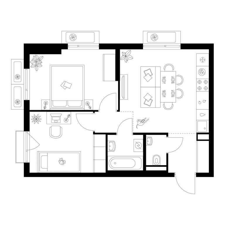 2-BD Apartment Sale, 48 sq. m. at Salarevo Park, Salaryevskaya Street, 8к1, Moskovskiy Settlement, Moscow, Russia #1
