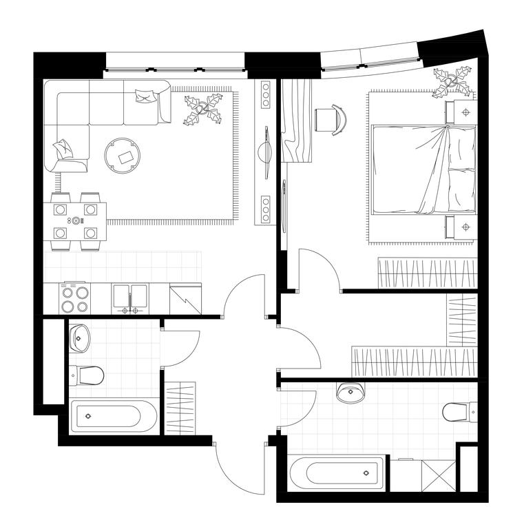 Apartment Sale, 55.7平方米 at Rezidentsii Skolkovo, Kashtanovaya ulitsa, 1, rabochiy posyolok Zarechye, Odintsovskiy City District, Moscow Region, Russia #1
