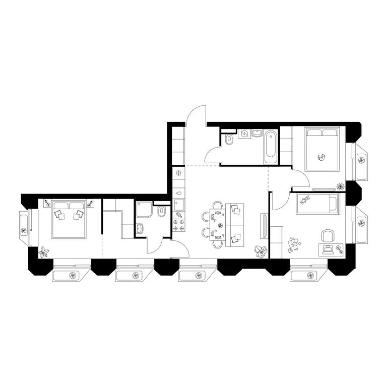 3-BD Apartment Sale, 67.1平方米 at Salarevo Park, Salaryevskaya Street, 8к1, Moskovskiy Settlement, Moscow, Russia #1