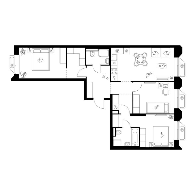 3-BD Apartment Sale, 80.7 sq. m. at Salarevo Park, Salaryevskaya Street, 8к1, Moskovskiy Settlement, Moscow, Russia #1 3-BD Apartment Sale, 80.7 sq. m. at Salarevo Park, Salaryevskaya Street, 8к1, Moskovskiy Settlement, Moscow, Russia #1