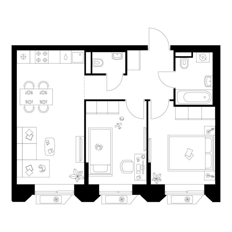 2-BD Apartment Sale, 53.1 sq. m. at Salarevo Park, Salaryevskaya Street, 8к1, Moskovskiy Settlement, Moscow, Russia #1 2-BD Apartment Sale, 53.1 sq. m. at Salarevo Park, Salaryevskaya Street, 8к1, Moskovskiy Settlement, Moscow, Russia #1