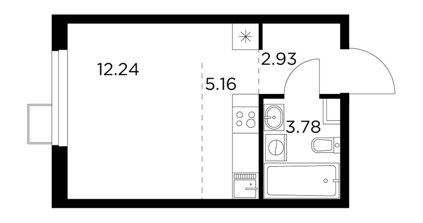 Apartment Sale, 24.3平方米 at Novoe Pushkino, mikrorayon Novoye Pushkino, Pushkino, Moscow Region, Russia #1