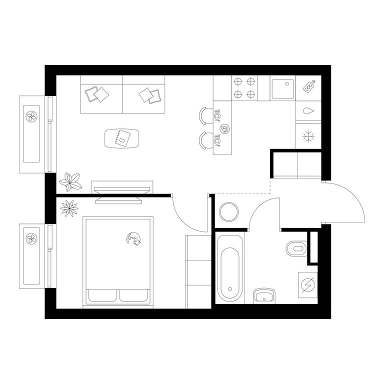 1-BD Apartment Sale, 32.4 sq. m. at Salarevo Park, Salaryevskaya Street, 8к1, Moskovskiy Settlement, Moscow, Russia #1