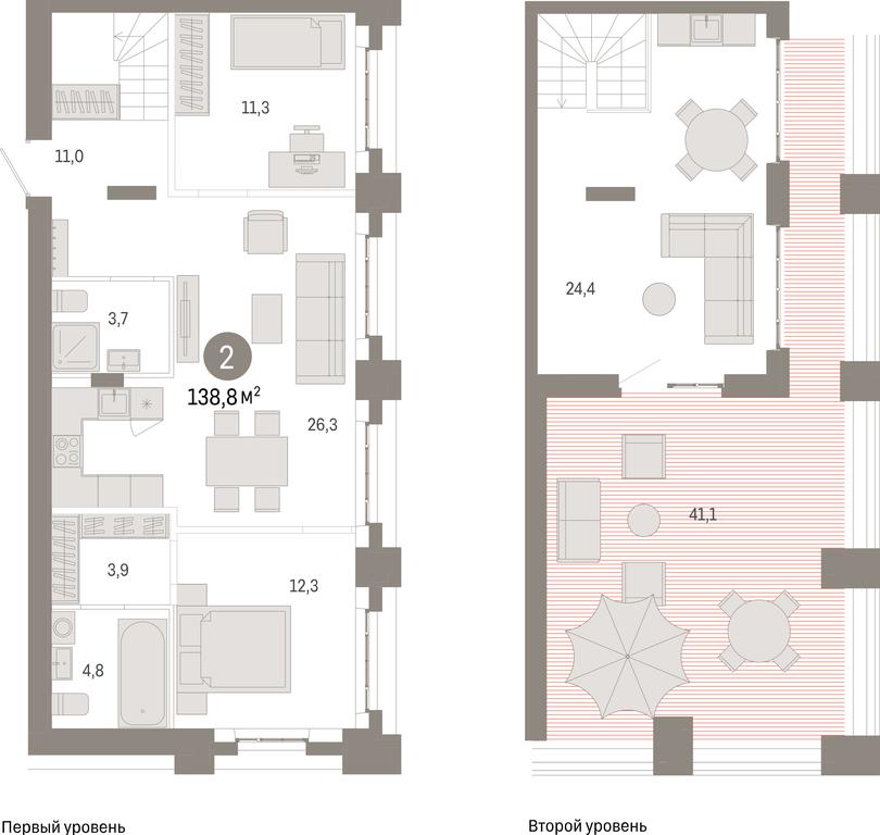 2-BD Apartment Sale, 138.8 sq. m. at Kvartal Metronom, Tagilskaya Street, Moscow, Russia #1