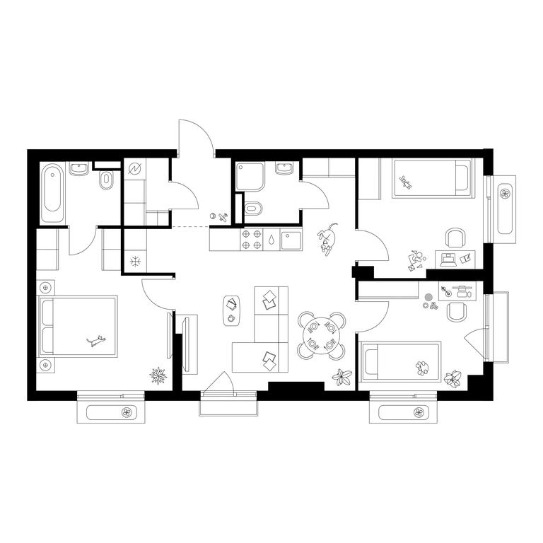 3-BD Apartment Sale, 69.8 sq. m. at Salarevo Park, Salaryevskaya Street, 8к1, Moskovskiy Settlement, Moscow, Russia #1 3-BD Apartment Sale, 69.8 sq. m. at Salarevo Park, Salaryevskaya Street, 8к1, Moskovskiy Settlement, Moscow, Russia #1