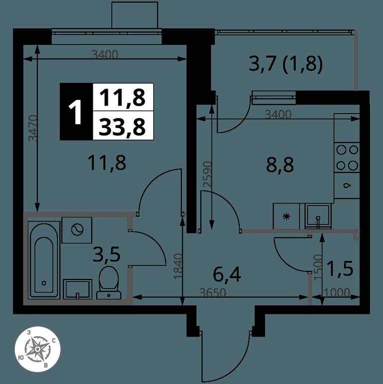 1-BD Apartment Sale, 33.8平方米 at Pervy Yuzhny, zhiloy kompleks Pervy Yuzhny, Leninskiy City District, Moscow Region, Russia #2 1-BD Apartment Sale, 33.8平方米 at Pervy Yuzhny, zhiloy kompleks Pervy Yuzhny, Leninskiy City District, Moscow Region, Russia #2