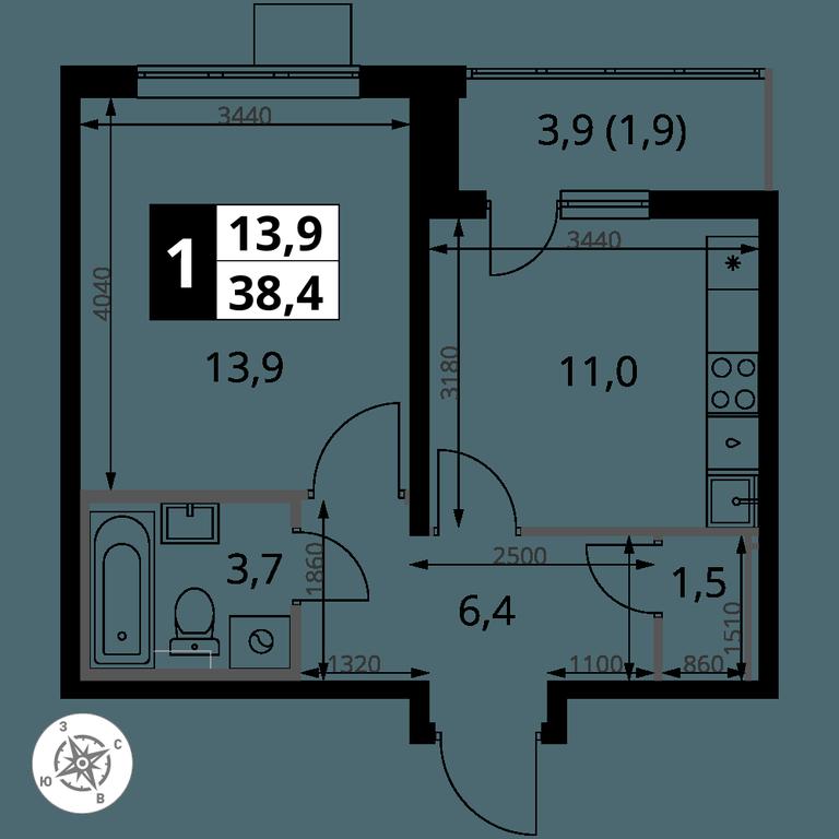 1-BD Apartment Sale, 38.2平方米 at Pervy Yuzhny, zhiloy kompleks Pervy Yuzhny, Leninskiy City District, Moscow Region, Russia #2 1-BD Apartment Sale, 38.2平方米 at Pervy Yuzhny, zhiloy kompleks Pervy Yuzhny, Leninskiy City District, Moscow Region, Russia #2