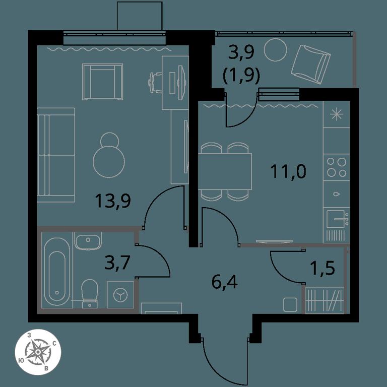 1-BD Apartment Sale, 38.2平方米 at Pervy Yuzhny, zhiloy kompleks Pervy Yuzhny, Leninskiy City District, Moscow Region, Russia #1 1-BD Apartment Sale, 38.2平方米 at Pervy Yuzhny, zhiloy kompleks Pervy Yuzhny, Leninskiy City District, Moscow Region, Russia #1