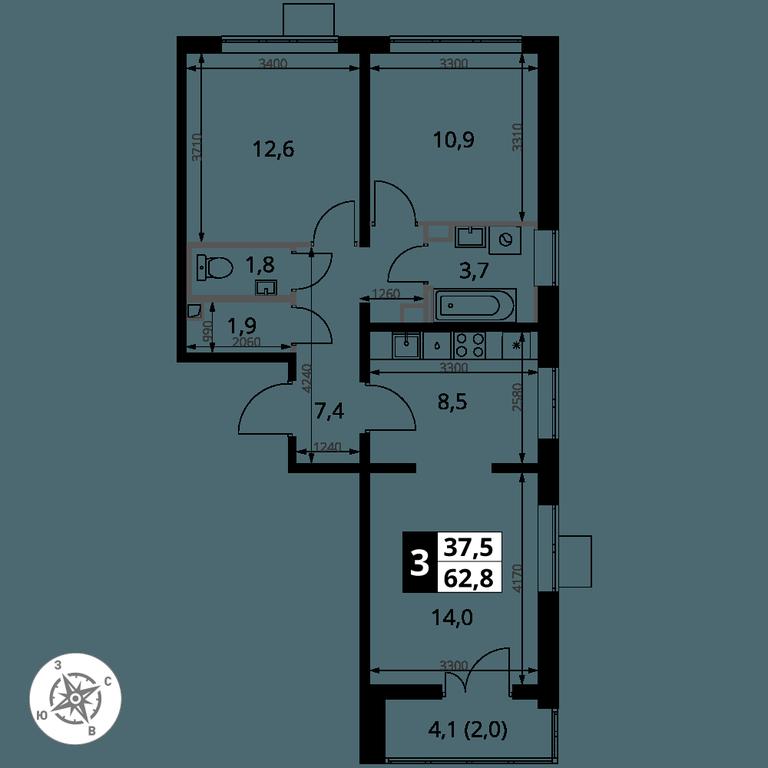 3-BD Apartment Sale, 62.5平方米 at Pervy Yuzhny, zhiloy kompleks Pervy Yuzhny, Leninskiy City District, Moscow Region, Russia #2 3-BD Apartment Sale, 62.5平方米 at Pervy Yuzhny, zhiloy kompleks Pervy Yuzhny, Leninskiy City District, Moscow Region, Russia #2