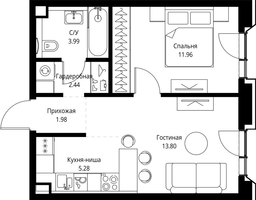 1-BD Apartment Sale, 39.45 sq. m. at MIRA, Mira Avenue, Moscow, Russia #1 1-BD Apartment Sale, 39.45 sq. m. at MIRA, Mira Avenue, Moscow, Russia #1