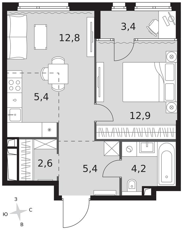 2-BD Apartment Sale, 46.7平方米 at Sydney City, Shenogina Street, 2, Moscow, Russia #1 2-BD Apartment Sale, 46.7平方米 at Sydney City, Shenogina Street, 2, Moscow, Russia #1