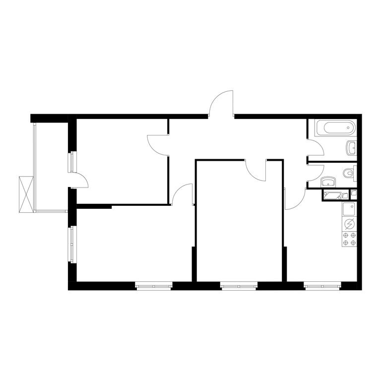 3-BD Apartment Sale, 71 sq. m. at Mitinskiy Les, Muravskaya Street, 44А, Moscow, Russia #1