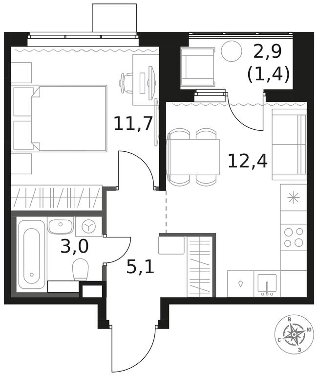 1-BD Apartment Sale, 33.6 sq. m. at 1 Himkinskij, zhiloy kompleks 1-y Khimkinskiy, kvartal Mezhdunarodny, mikrorayon Klyazma-Starbeyevo, Khimki, Moscow Region, Russia #1 1-BD Apartment Sale, 33.6 sq. m. at 1 Himkinskij, zhiloy kompleks 1-y Khimkinskiy, kvartal Mezhdunarodny, mikrorayon Klyazma-Starbeyevo, Khimki, Moscow Region, Russia #1