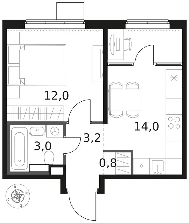 1-BD Apartment Sale, 33 sq. m. at 1 Himkinskij, zhiloy kompleks 1-y Khimkinskiy, kvartal Mezhdunarodny, mikrorayon Klyazma-Starbeyevo, Khimki, Moscow Region, Russia #1 1-BD Apartment Sale, 33 sq. m. at 1 Himkinskij, zhiloy kompleks 1-y Khimkinskiy, kvartal Mezhdunarodny, mikrorayon Klyazma-Starbeyevo, Khimki, Moscow Region, Russia #1